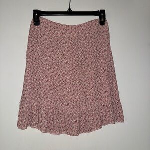 Brandy Melville Pink Floral Mini Skirt